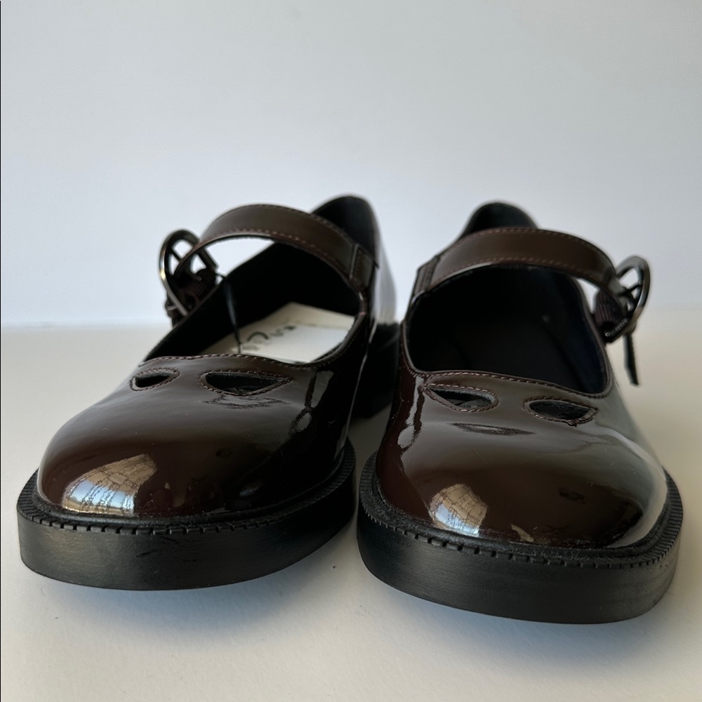 Zara Women’s Platform Mary Jane Shoes Size 8 Color Burgundy - Picture 9 of 17